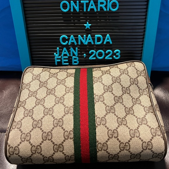 Authentic GG sherry line toiletry pouch - Picture 1 of 13